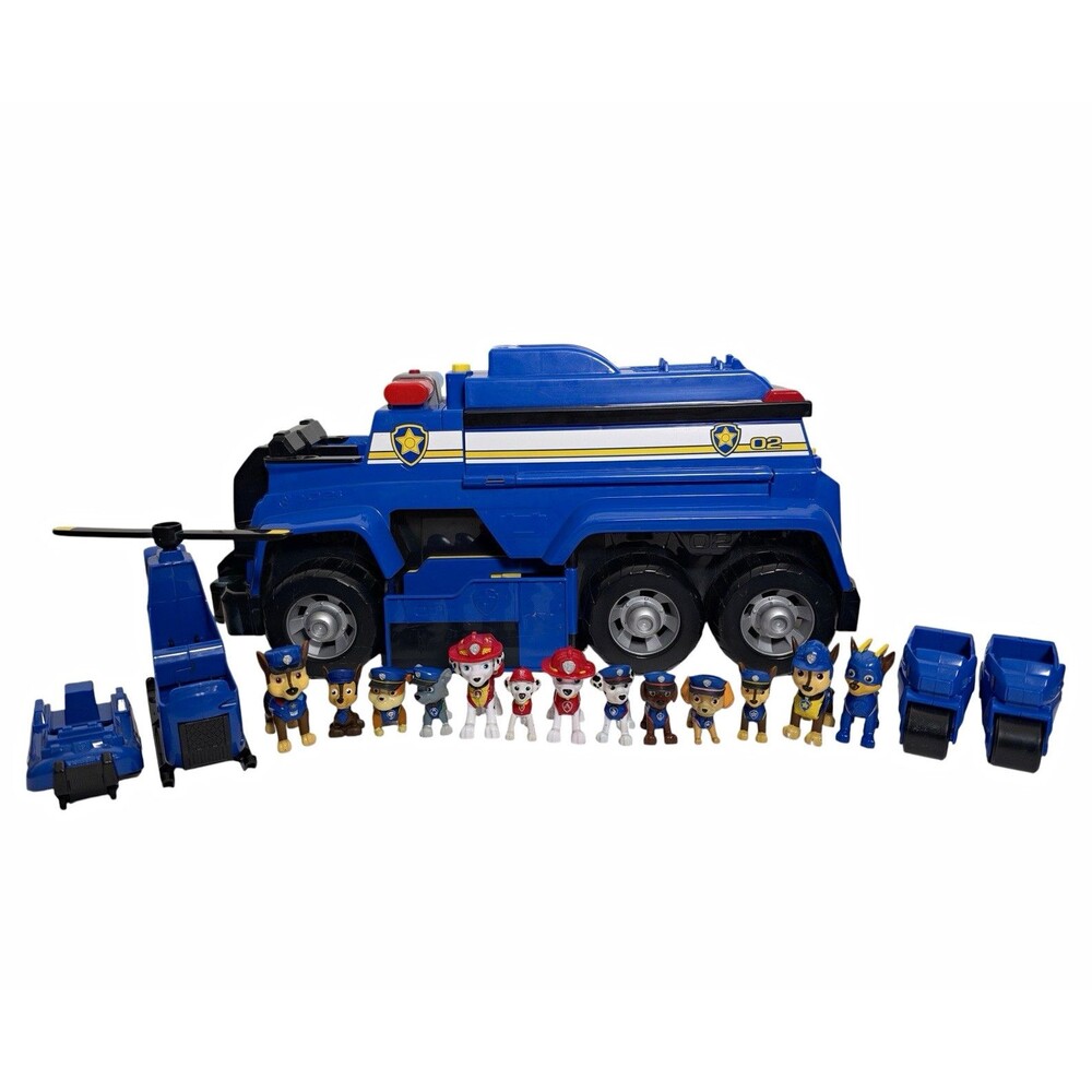 PAW Patrol Chase 5-in-1 Ultimate Police Cruiser Working 13 Figures Incomplete